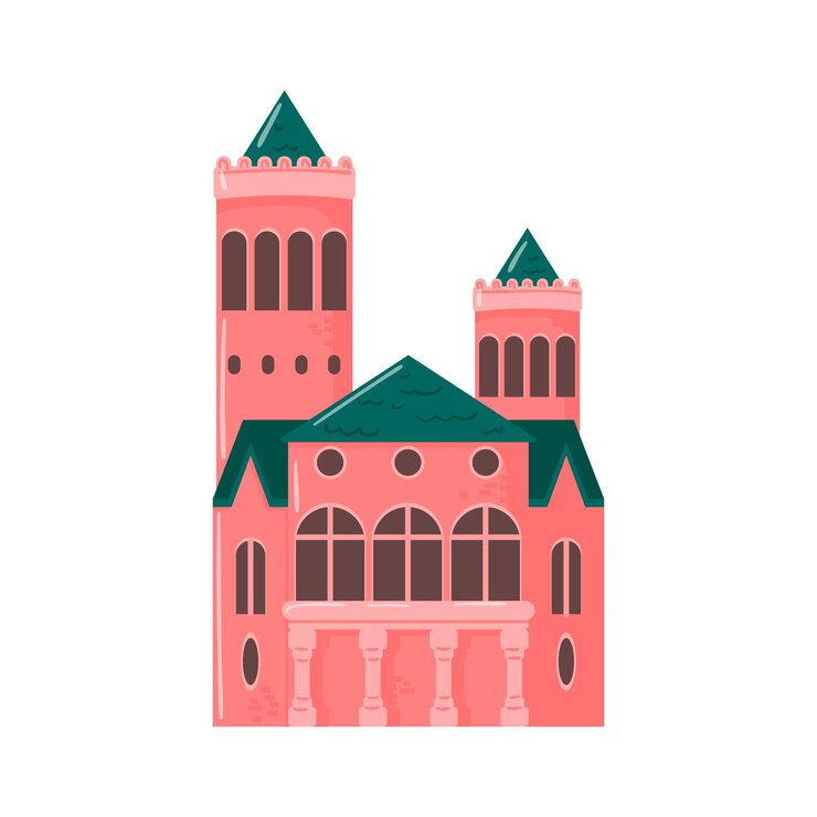 Vector fairytale castles for princesses
