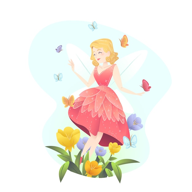 Fairytale concept with fairy