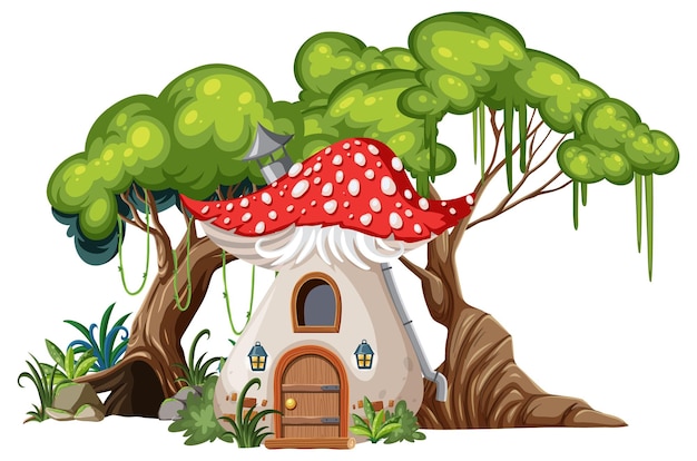 Vector fairytale house in cartoon style