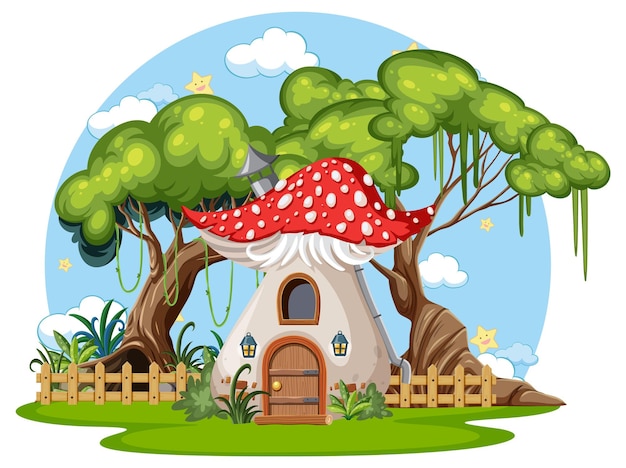 Fairytale house in cartoon style