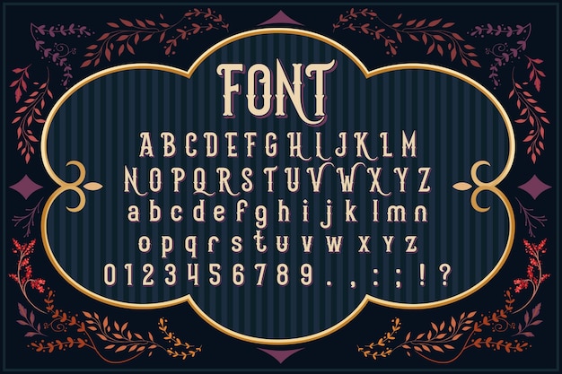 Fairytale vintage vector label font