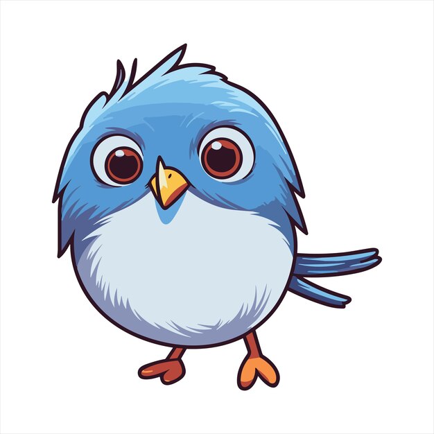 Вектор Красивая забавная мультфильм каваи клипарт красочная акварель птица животное домашнее животное иллюстрация