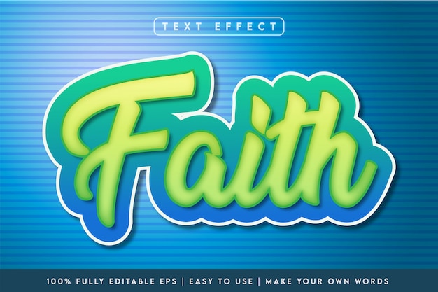 Faith 3D style text effect in green color scheme