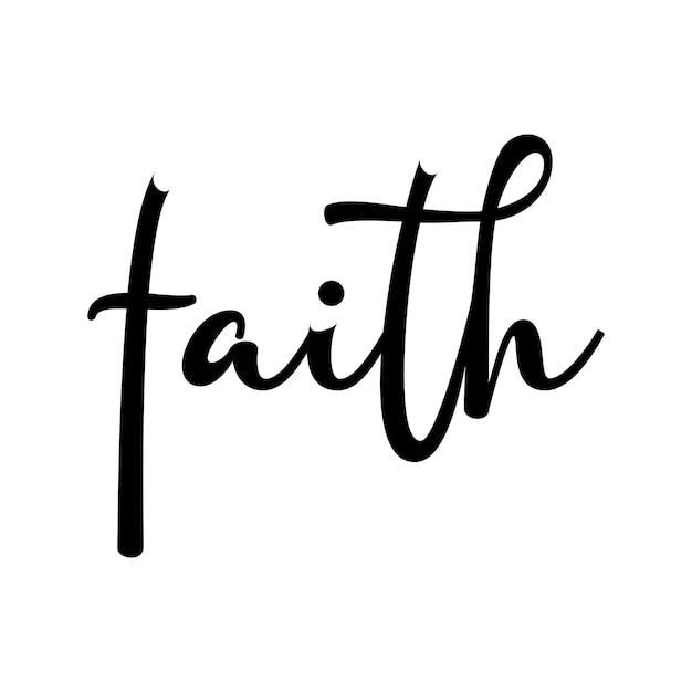 Faith, faith cross, christian word, stylized text, religious word, vector illustration