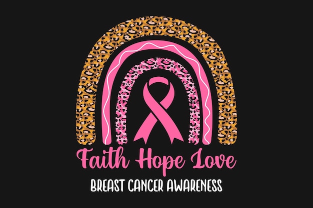 Faith Hope Love Breast Cancer Awareness T-shirt