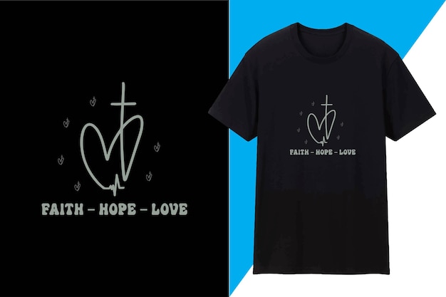 Vector faith hope love t-shirt ontwerp