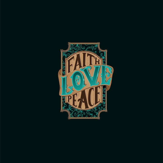 Vector faith love peace