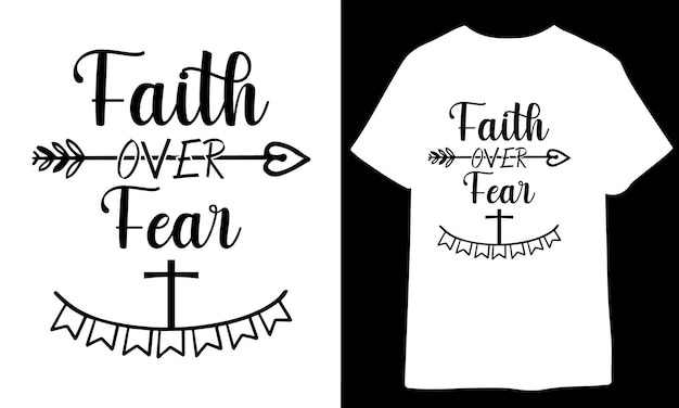ベクトル 恐怖のキリスト教の t シャツのデザインに対する信仰