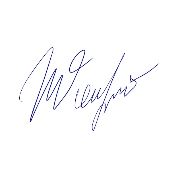 偽のサインのサンプル 手描きの署名