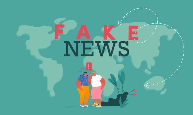 Fake news concept with people