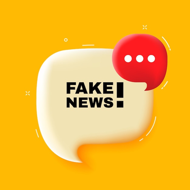 Поддельные новости Речевой пузырь с текстом поддельных новостей 3d иллюстрация Стиль поп-арта Значок векторной линии для бизнеса и рекламы