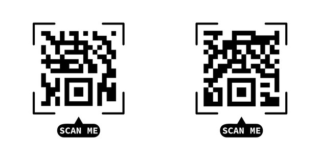 Fake QR code scan me vector illustration