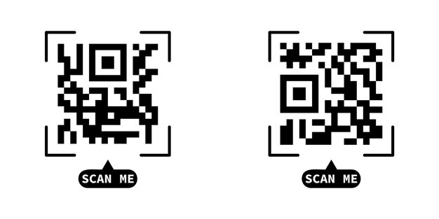 Fake QR code scan me vector illustration
