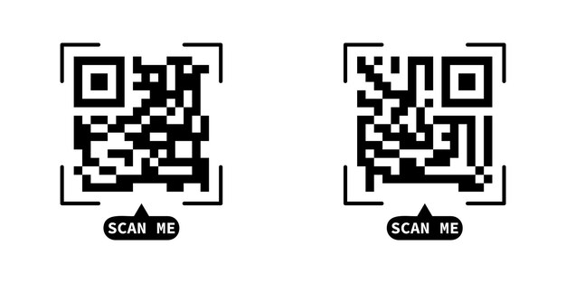 Fake QR code scan me vector illustration