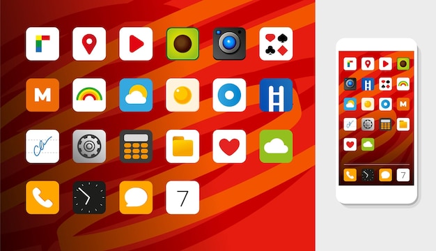 Fake smartphone icons for applications