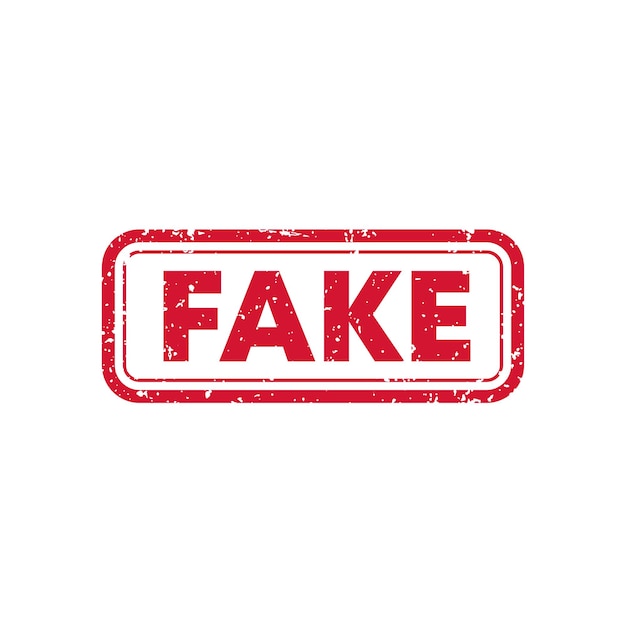 Fake, vector stamp on white