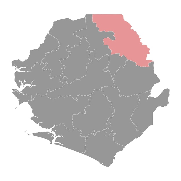 Falaba District kaart administratieve indeling van Sierra Leone Vector illustratie