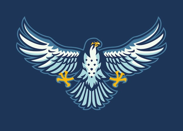 Логотип талисмана Falcon Bird, расправляющий крылья