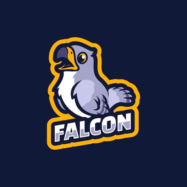 Falcon cartoon mascot logo design