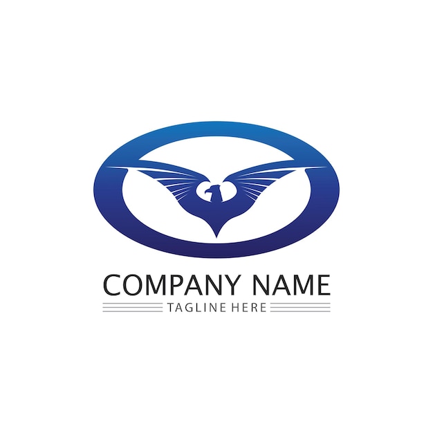 Falcon eagle bird logo template vettore icona