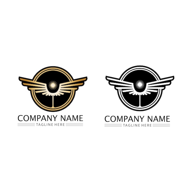 Falcon eagle bird logo template vettore icona