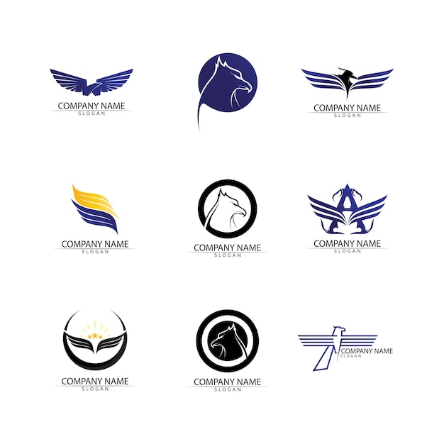 Falcon Eagle Bird Logo Template Vector Icon