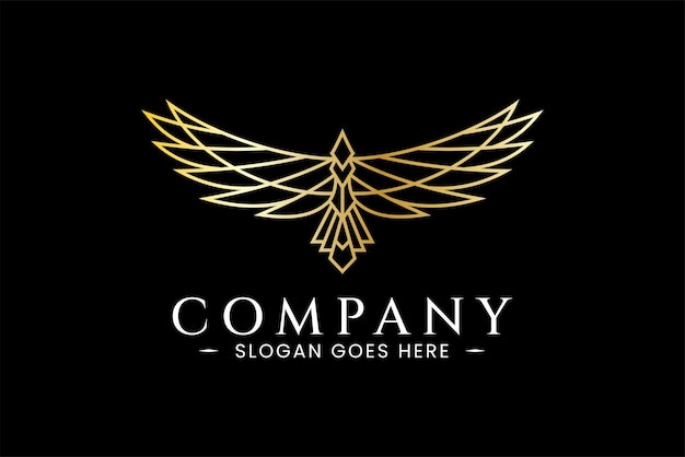 falcon eagle gold luxe logo ontwerp sjabloon voor mode boetiek en sieraden bedrijf
