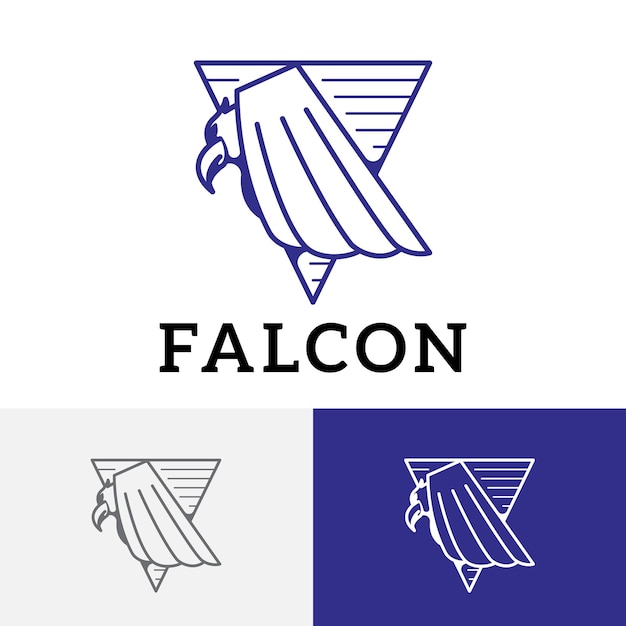 Falcon Eagle Hawk Predator Bird Triangle Logo Symbol