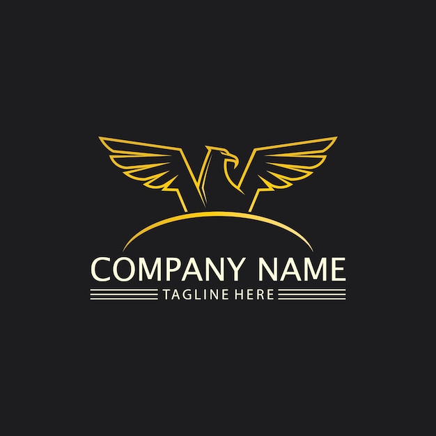 Сокол, орел логотип и крылья шаблон векторные иллюстрации дизайн значок