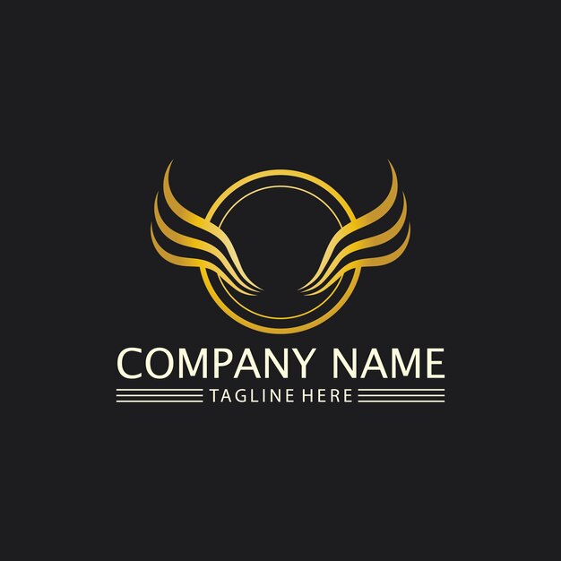 falcon, eagle logo and wings template vector illustration design icon