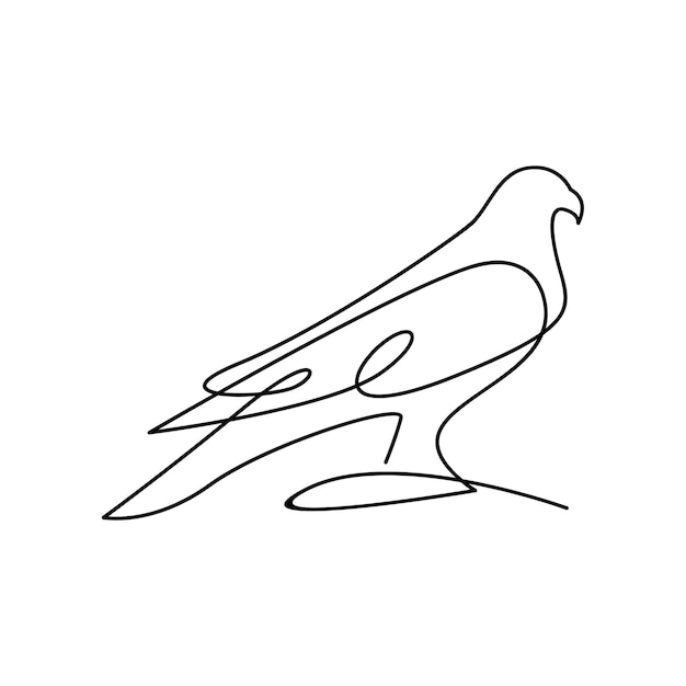 Falcon enkele regel logo pictogram ontwerp illustratie