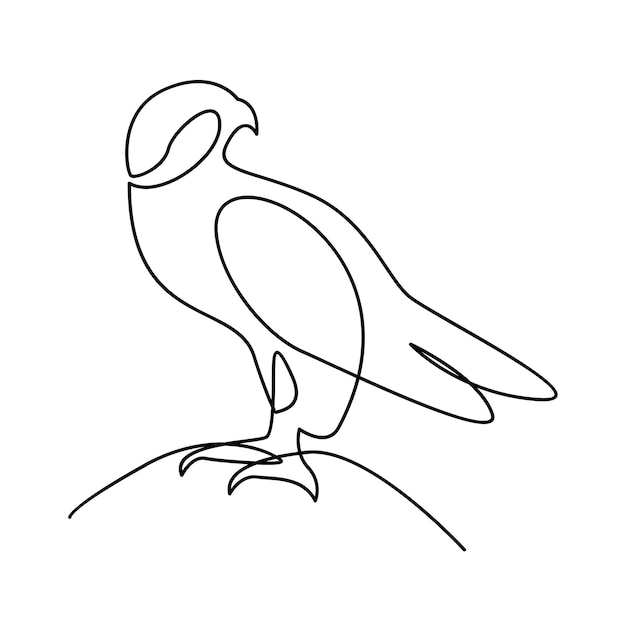 Falcon enkele regel logo pictogram ontwerp illustratie