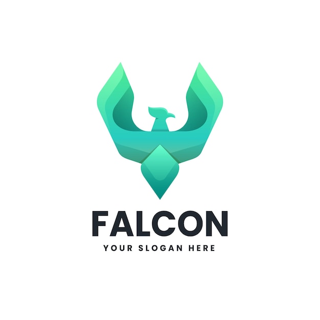 Falcon gradiënt logo vector icoon illustratie