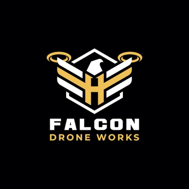 Falcon Head Drone Wings met eerste letter H-logo