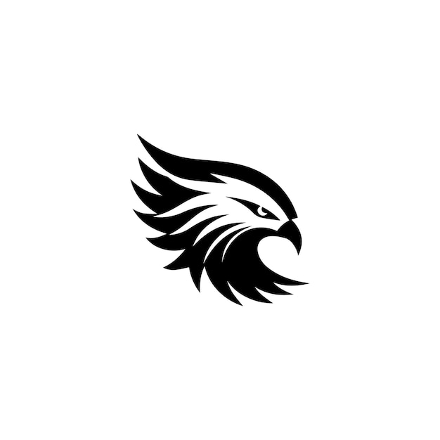 Falcon Head Mascot Logo Isolated on white background Hawk Eagle Face Mascot vector