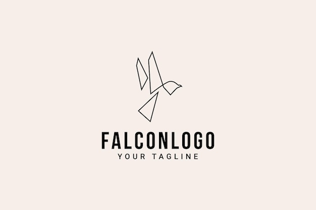 Falcon hipster vintage logo vector icon illustration