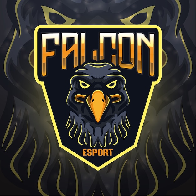 Falcon sport mascotte logo design