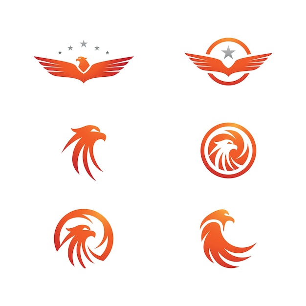 鷹の翼アイコンテンプレートベクトルイラストデザイン