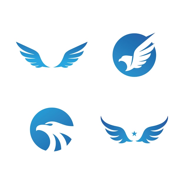 Шаблон оформления векторных иконок Falcon Wing Logo
