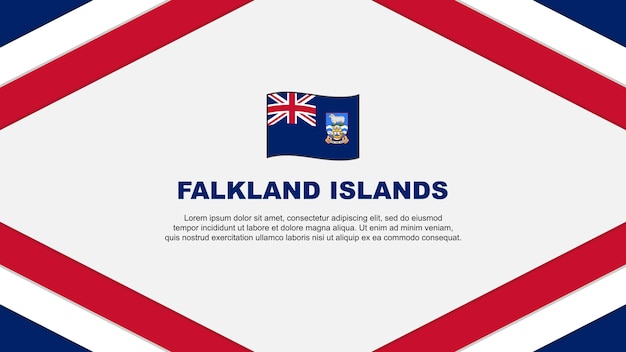 Falkland Eilanden Vlag Abstracte Achtergrond Ontwerp Sjabloon Falkland Eilanden Onafhankelijkheidsdag Banner Cartoon Vector Illustratie Falkland Eilanden Sjabloon