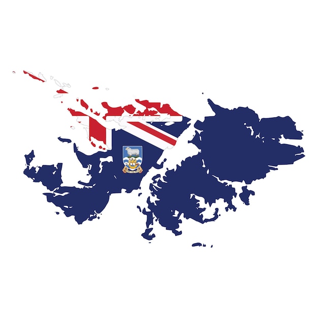 Vector falklandeilanden islas malvinas vector illustratie vlag en kaart logo ontwerpconcept gedetailleerd