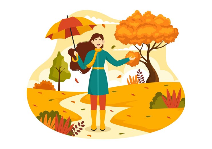वेक्टर fall activity vector illustration with activities in the autumn city park templates