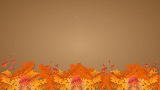 Fall autumn leaves background with copy space