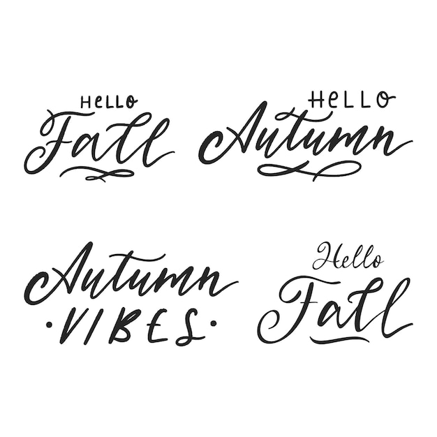 Fall and autumn lettering collection