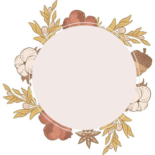 Vector fall autumn wreath photo frame border illustration