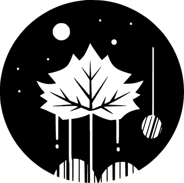 Fall Black and White Vector illustration
