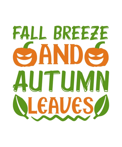 Fall Breeze and Autumn Leaves Fall SVG Design