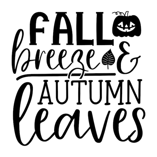 Fall breeze and autumn leaves SVG