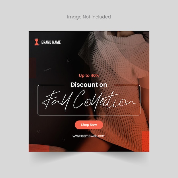 Vector fall collection social media banner and instagram post template design