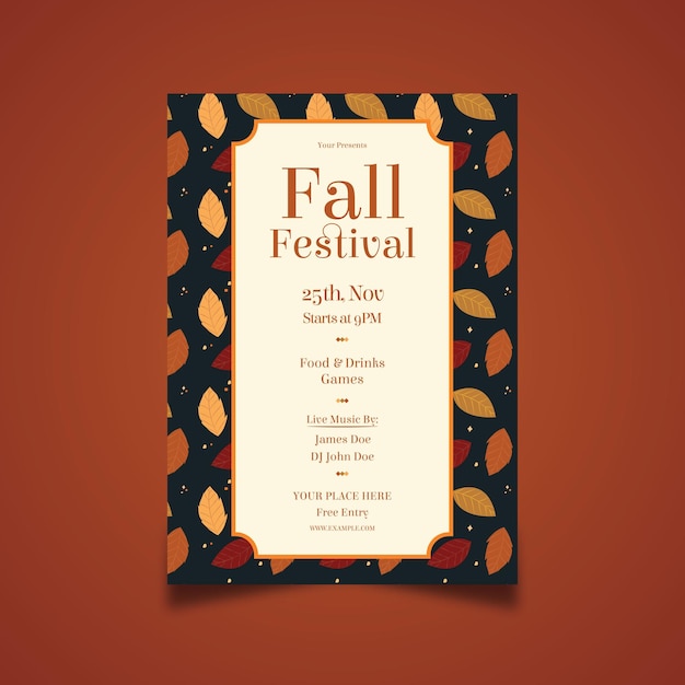 Vector fall festival flyer design